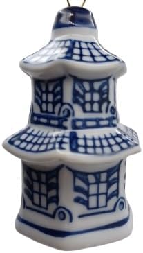 OnHoliday Ceramic Blue and White Ginger Jar Hanging Ornament