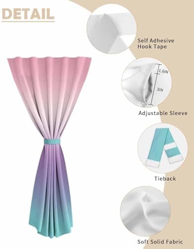 Yomandocix Rainbow Self Adhesive Curtains for Windows