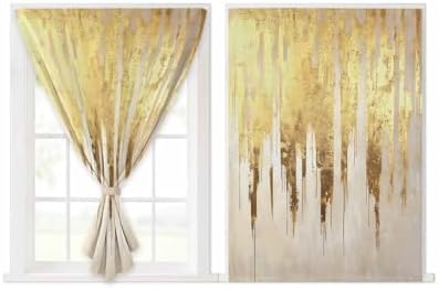 Abstract Gold Self Adhesive Privacy Curtains for Windows and Doors