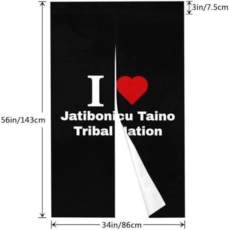 I Love Jatibonicu Taino Tribal Blackout Curtain for Door 34x56in
