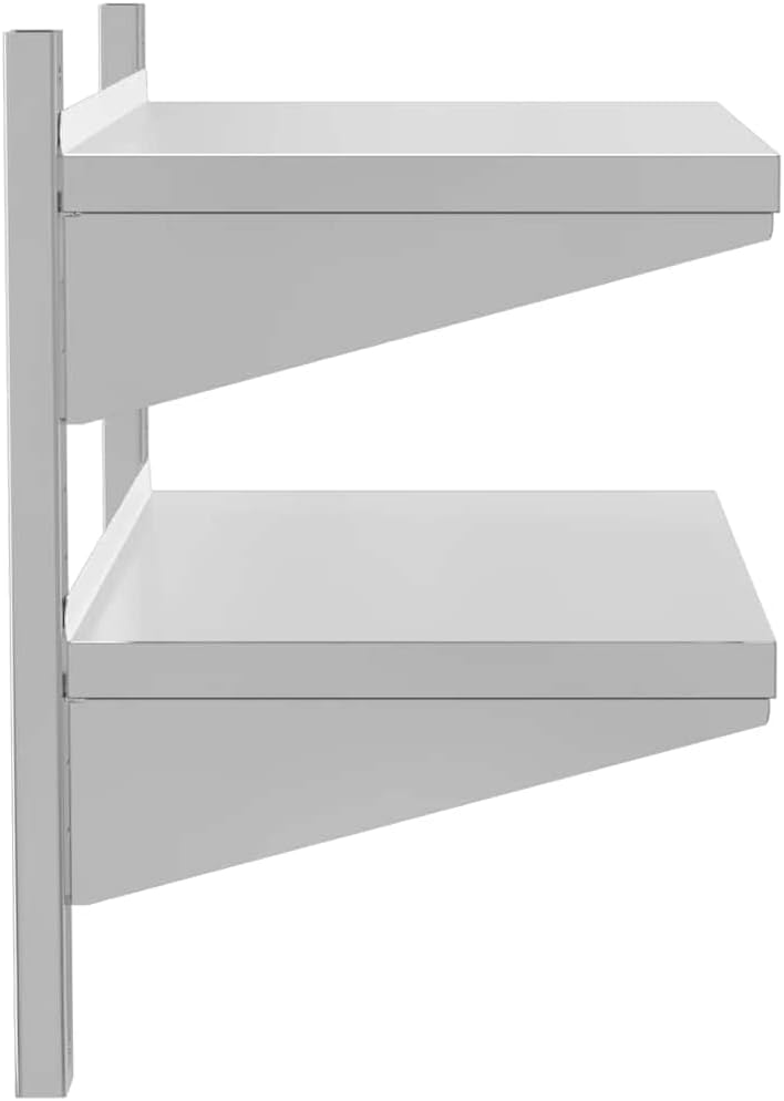 vidaXL Wall Shelf Silver Stainless Steel 295 x 157 x 236 in