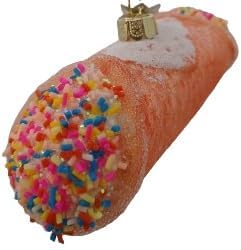 OnHoliday Glass Dessert Cannoli Rainbow Sprinkles Hanging Christmas Ornament
