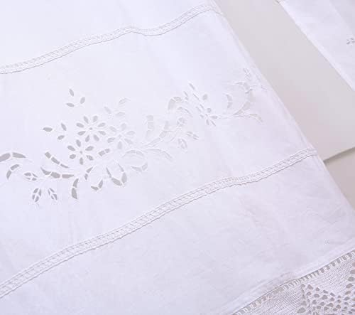 DOKOT White Cotton Curtains 2 Panel Sets