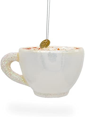 Cozy Hot Cocoa Cup Blown Glass Ornament