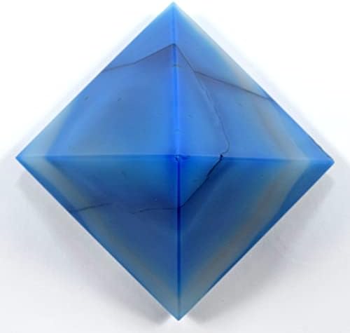 27 Inch Dyed Blue Agate Pyramid with Clear Quartz Pebble