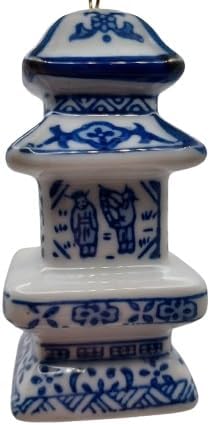 OnHoliday Ceramic Ginger Jar Blue and White Hanging Christmas Ornament