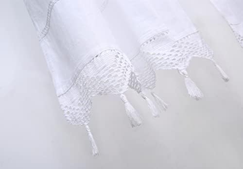 DOKOT White Cotton Curtains 2 Panel Sets