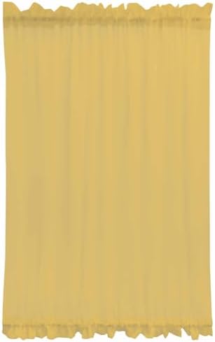 Sheer Yellow French Door Curtain 54x40 Inch