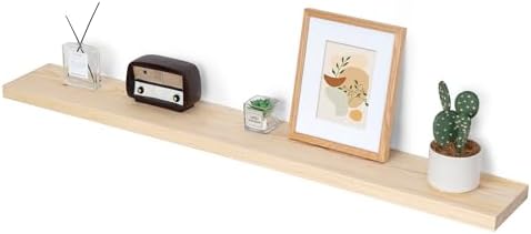 Marsmiles 48 Inch Natural Wood Floating Shelf Set