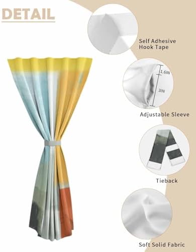 Self Adhesive Portable Curtains for Windows 47x72 Inches
