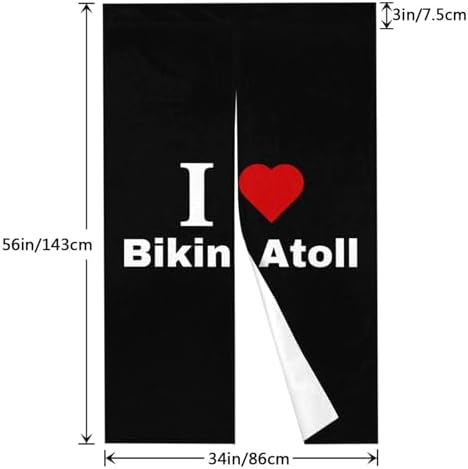 I Love Bikini Atoll Blackout Curtains for Doorways and Windows