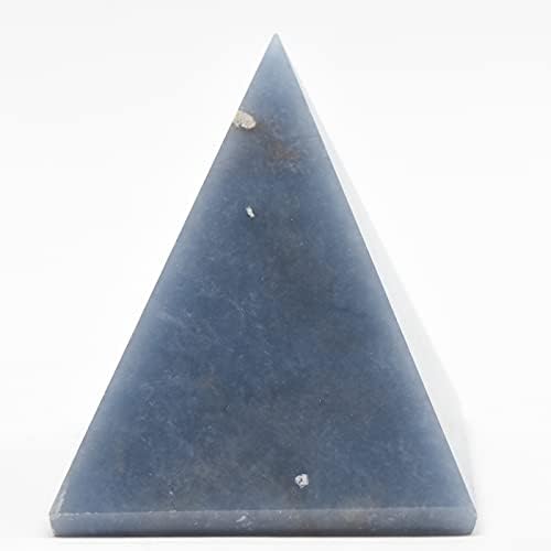 55mm Blue Angelite Pyramid Natural Crystal Angel Stone with Clear Quartz Cabochon