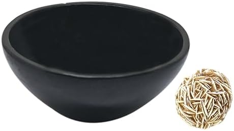 Natural Black Tourmaline Bowl with Rose Desert Selenite