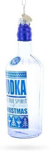 Vodka Bottle Blown Glass Christmas Ornament 1