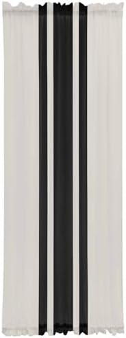 Farm Simple Geometric Black Stripes French Door Curtain Panel