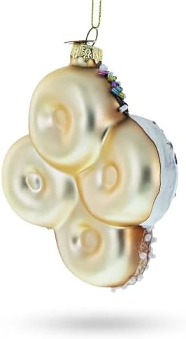 Festively Decorated Donut Glass Christmas Ornament