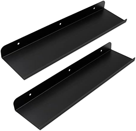 Matte Black Floating Wall Shelf 2 Pack