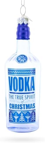 Vodka Bottle Blown Glass Christmas Ornament 1