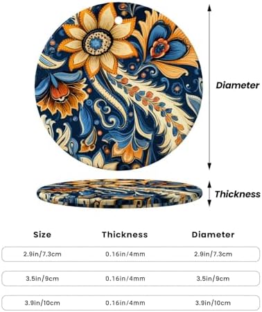 Retro Ceramic Flower Pendant Christmas Decor Hanging Ornament