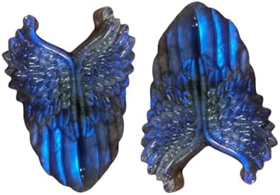 2pc Natural Blue Crystal Labradorite Hand Carved Love Token