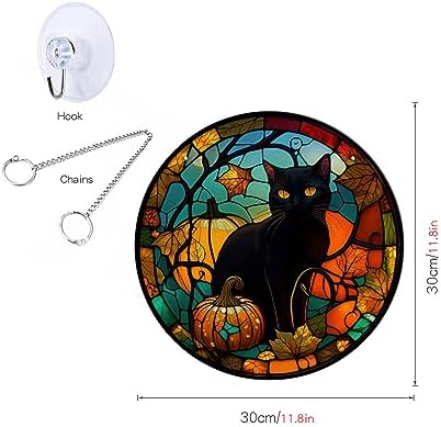 MATIHAY Black Cat Acrylic Window Hanging Decor