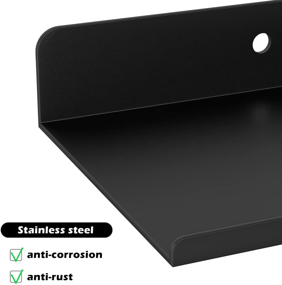 SlimmKISS Set of 8 Matte Black Floating Shelves Wall Mount