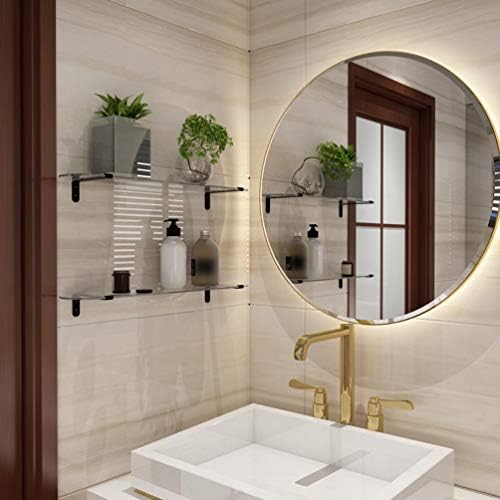 Whitebeach Tempered Glass Floating Shelves 3 Pack for Bathroom Kitchen Living Room