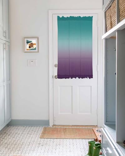 Turquoise Purple Green French Door Curtain with Tieback