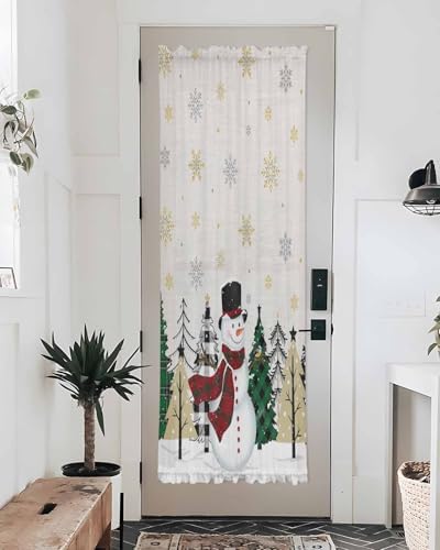 PANJINEXT Door Curtains 54x72 Sheer Thermal Insulated Rod Pocket Panel with Tiebacks