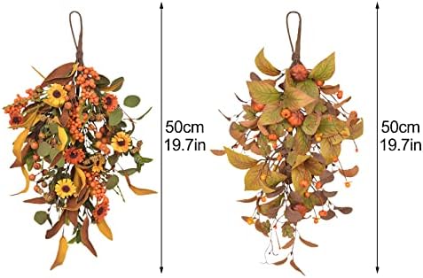197 Inch Fall Harvest Teardrop Swag Wreath