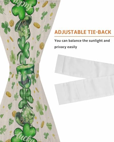 St Patricks Day Front Door Curtain Panel with Tiebacks