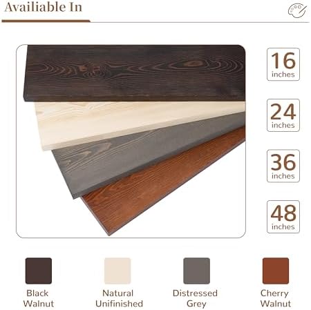 Marsmiles 48 Inch Natural Wood Floating Shelf Set