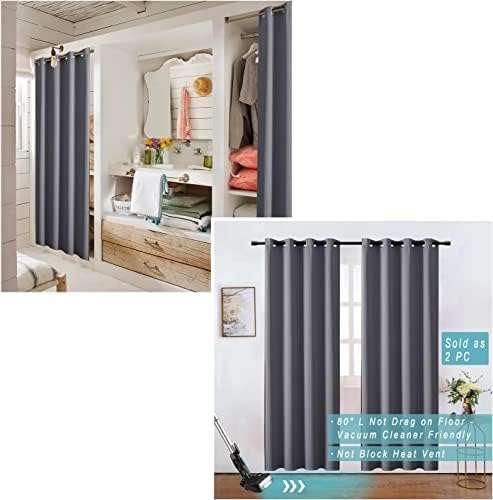 XTMYI Closet Curtain for Open Closet Blackout Privacy Doorway Panels