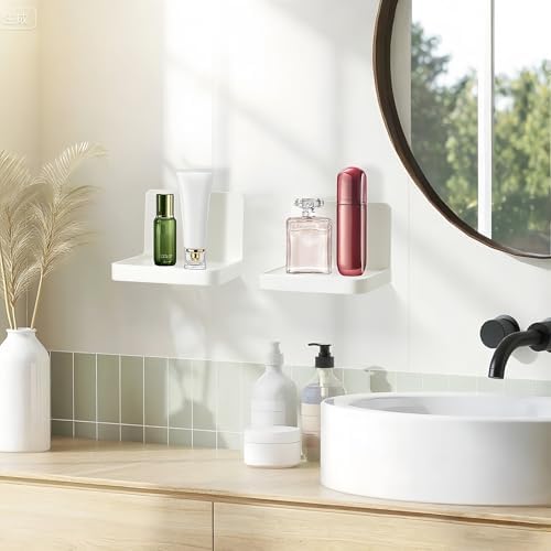 Set of 6 4 Inch Plastic Floating Shelves White
