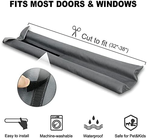 Gigbuff Cam Door Draft Stopper 30-36 Inches Gray