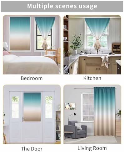 Gradient Self Adhesive Blackout Curtains for Windows 52x63 Inches