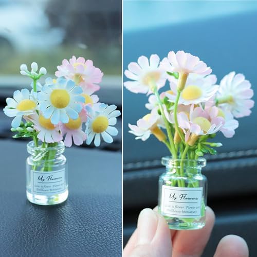 3PCS Mini Car Accessories Cute Daisy Flower Decor