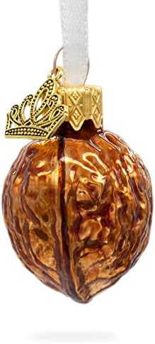 Shiny Walnut Mini Glass Christmas Ornament 1