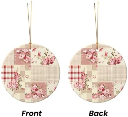 DXTKWL Christmas Rose Butterfly Ceramic Pendant Decor