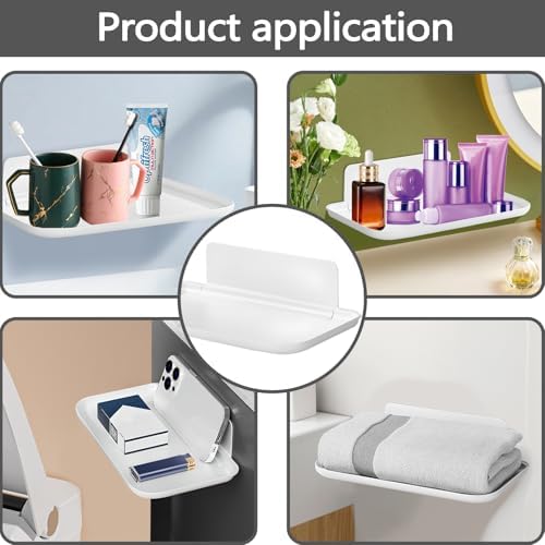 Bagentry 2 Pack White Plastic Folding Wall Shelf Set