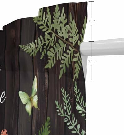 Forest Frog French Door Curtain Green Botanical Design