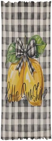 Lemon Plaid French Door Curtain 54W x 72L