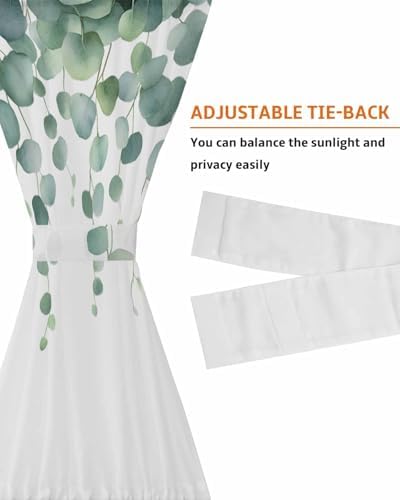 Spring Green Eucalyptus Leaf Door Curtains 54x40 Inch