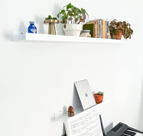 DIY CARTEL Floating Metal Wall Shelf - 24in White