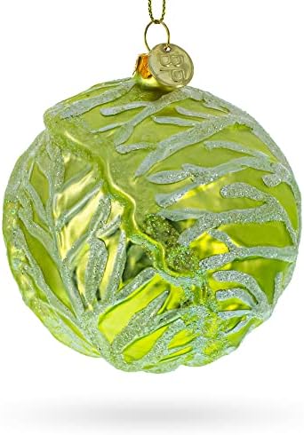 Handcrafted Green Cabbage Blown Glass Ornament