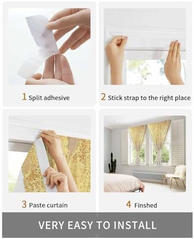 Abstract Gold Self Adhesive Privacy Curtains for Windows and Doors