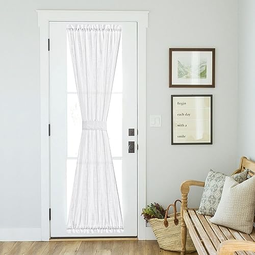 NICETOWN Sheer Door Curtain with Tieback 36W x 80L