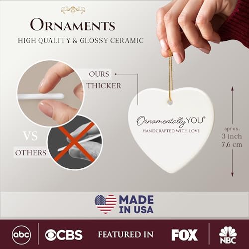 Unique Seattle Watercolor Ceramic Ornament Heart Shape