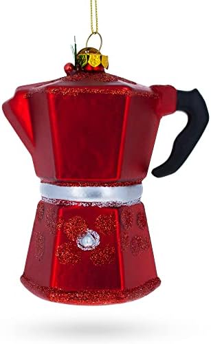 Espresso Maker Coffee Lover Glass Christmas Ornament