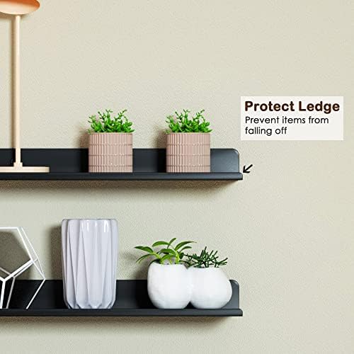 SlimmKISS Set of 8 Matte Black Floating Shelves Wall Mount